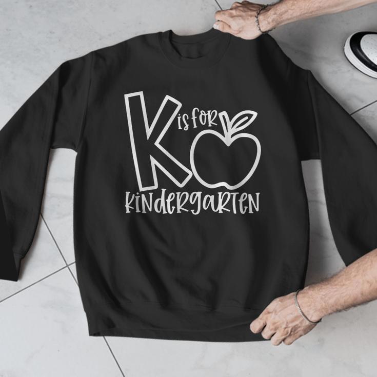 K Is For Kindergarten Kindergarten Teacher Men Women Girls Kids Men Graphic Sweatshirt, funny design K Is For Kindergarten Kindergarten Teacher Men Women Girls Kids Men Graphic Sweatshirt, funny design