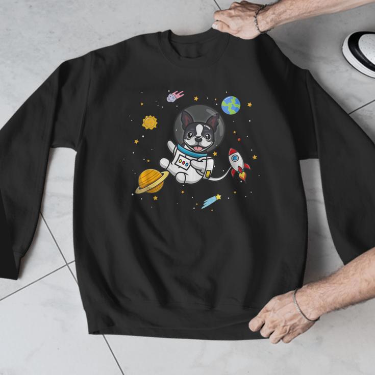 Kawaii Kids & Boys Astronaut Space Boston Terrier Dog Lover Men Graphic Sweatshirt, funny design