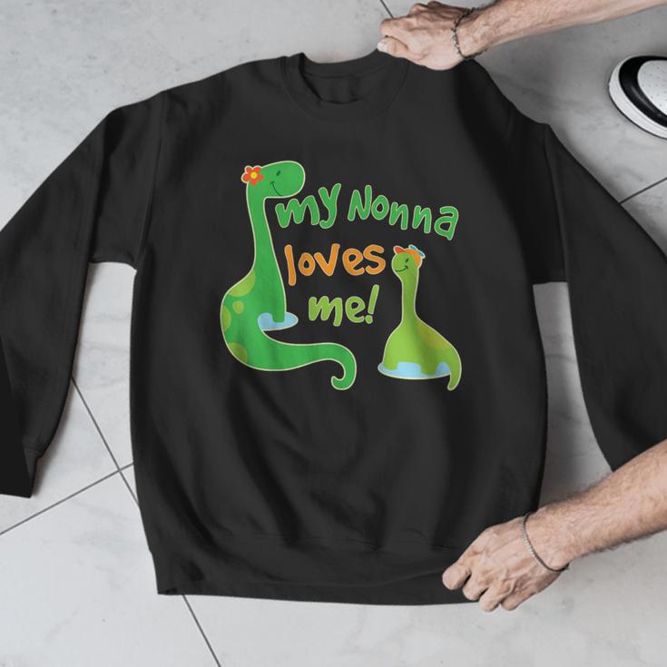 Kids My Nonna Loves Me Dinosaur Grandson Men Graphic Sweatshirt, funny design