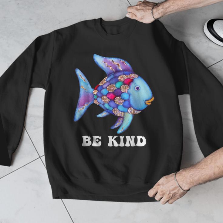 Be Kind Rainbow Fish Teacher Life Teaching Back To School Men Graphic Sweatshirt, funny design