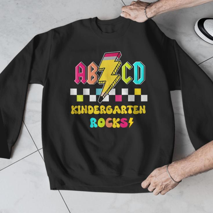 Kindergarten ABCD Rocks Teacher Student Back To School Men Graphic Sweatshirt, funny design