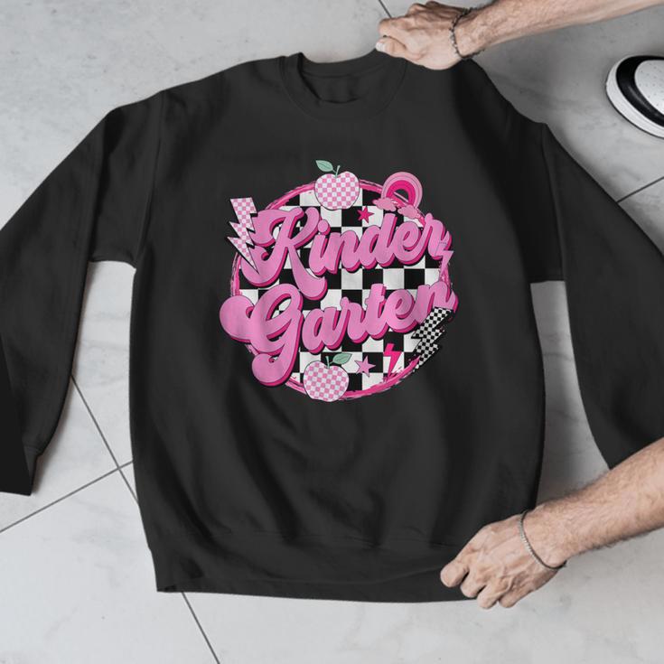 Kindergarten Teacher Women Checkered First Day Of School Men Graphic Sweatshirt, funny design Kindergarten Teacher Women Checkered First Day Of School Men Graphic Sweatshirt, funny design