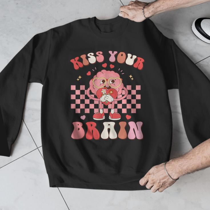 Kiss Your Brain Valentines Test Day Teacher Squad Kids Men Graphic Sweatshirt, funny design Kiss Your Brain Valentines Test Day Teacher Squad Kids Men Graphic Sweatshirt, funny design