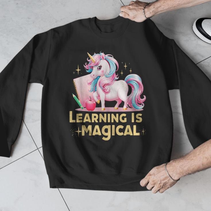 LEARNING IS MAGICAL TEACHER UNICORN BACK TO SCHOOL UNICORN Men Graphic Sweatshirt, funny design LEARNING IS MAGICAL TEACHER UNICORN BACK TO SCHOOL UNICORN Men Graphic Sweatshirt, funny design