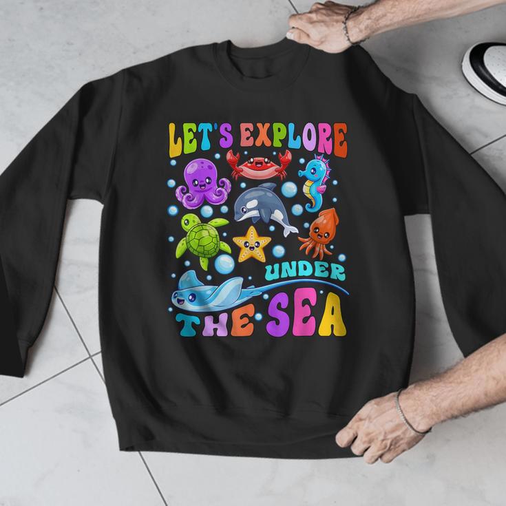 Let's Explore Under The Sea Back To School Student Teacher Men Graphic Sweatshirt, funny design