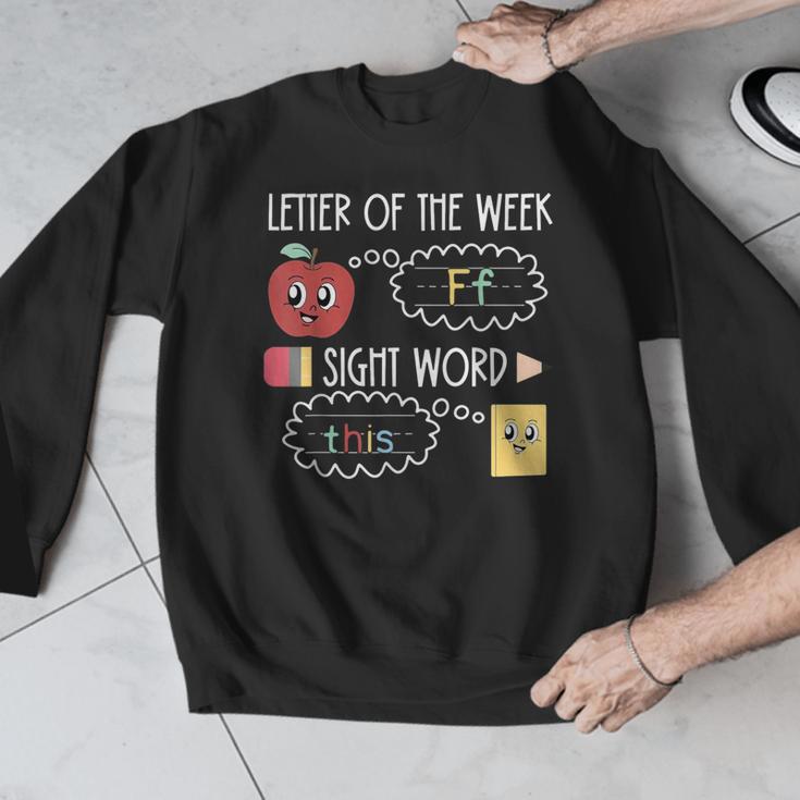 Letter Of The Week Ff Sight Word Teacher Squad Men Graphic Sweatshirt, funny design