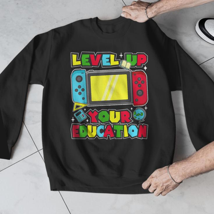 Level Up Your Education Gaming Inspired Teacher Gamers Men Graphic Sweatshirt, funny design Level Up Your Education Gaming Inspired Teacher Gamers Men Graphic Sweatshirt, funny design