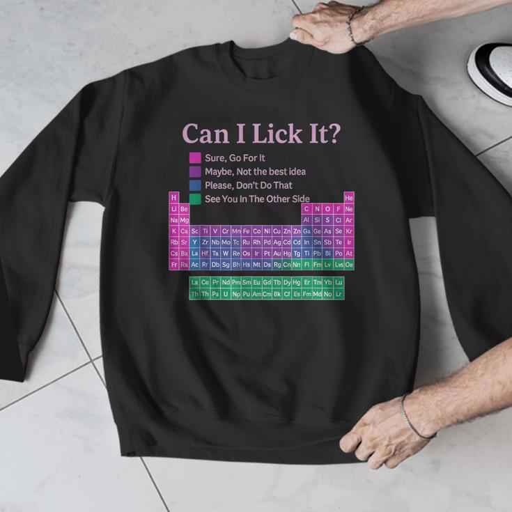 Can I Lick It Periodic Table Teacher Student Kids Men Graphic Sweatshirt, funny design Can I Lick It Periodic Table Teacher Student Kids Men Graphic Sweatshirt, funny design