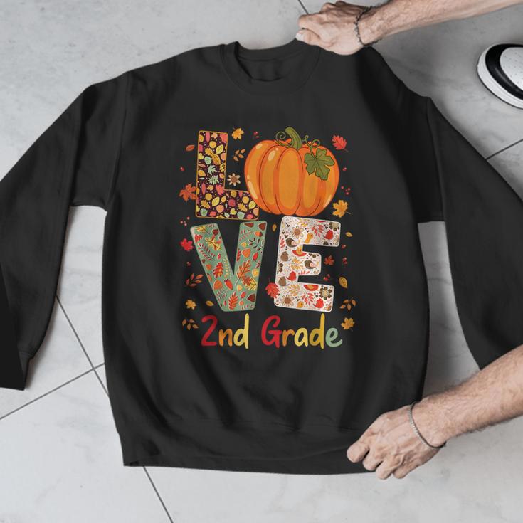 Love 2nd Grade Happy Fall Thanksgiving For 2nd Teacher For Men Women Girls Kids Men Graphic Sweatshirt, 2nd Grade Teacher Gifts, funny design