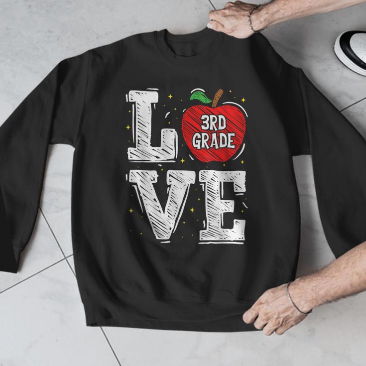 LOVE Apple 3rd Grade Teacher Student School Men Graphic Sweatshirt, funny design LOVE Apple 3rd Grade Teacher Student School Men Graphic Sweatshirt, funny design