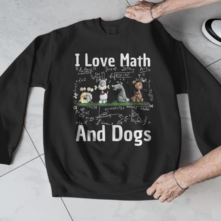 I Love Maths And Dogs Puppy Dog Lover Teacher Student Men Graphic Sweatshirt, funny design