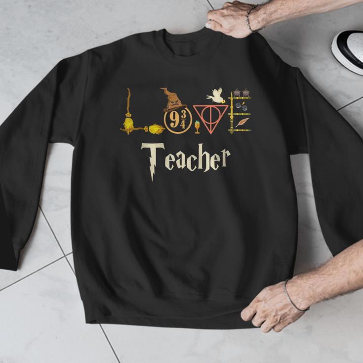 Love Teacher Wizards Back To School Halloween Men Graphic Sweatshirt, funny design