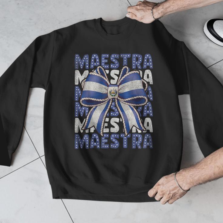 Maestra El Salvador Coquette Bow Hispanic Spanish Teacher Men Graphic Sweatshirt, funny design Maestra El Salvador Coquette Bow Hispanic Spanish Teacher Men Graphic Sweatshirt, funny design
