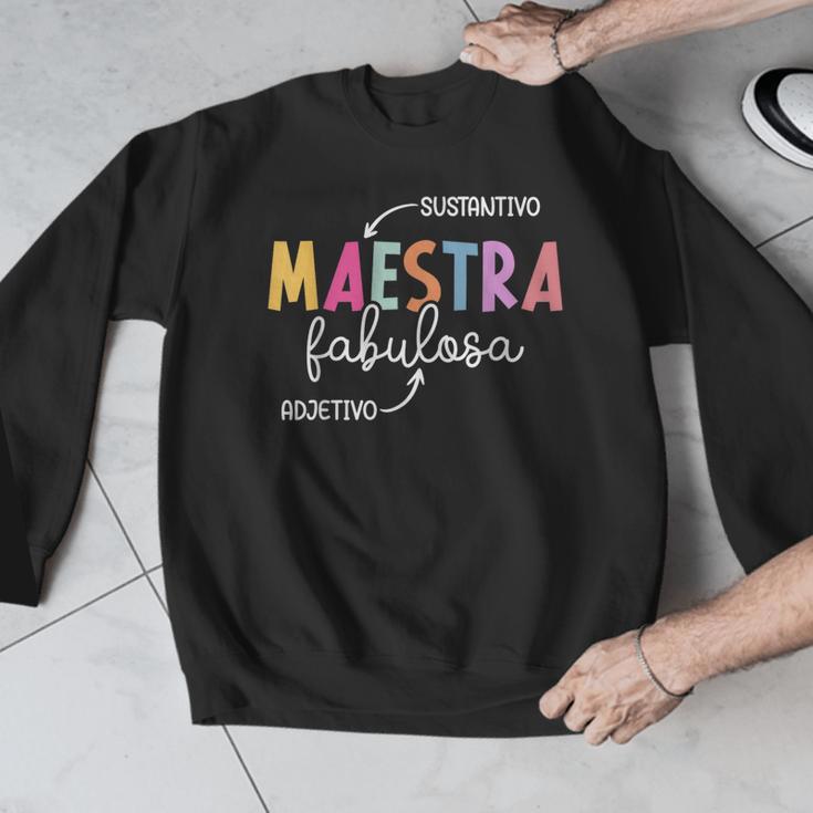 Maestra Fabulosa Maestra De EspañOl Spanish Teacher Men Graphic Sweatshirt, funny design