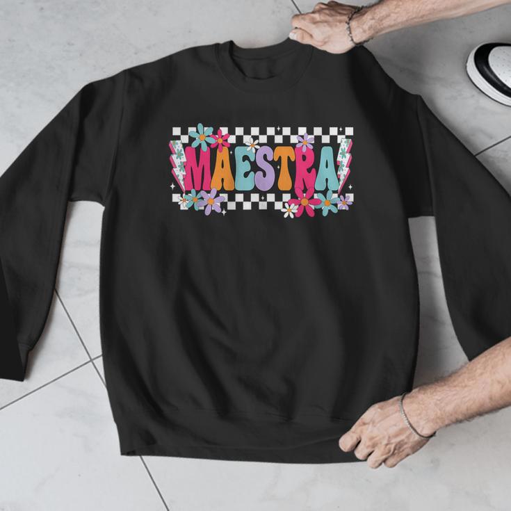 Maestra Teacher Spanish Back To School First Day Of School Men Graphic Sweatshirt, funny design Maestra Teacher Spanish Back To School First Day Of School Men Graphic Sweatshirt, funny design