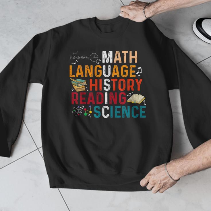 Math Language History Reading Science Music Teacher Men Graphic Sweatshirt, History Teacher Gifts, Science Teacher Gifts, funny design Math Language History Reading Science Music Teacher Men Graphic Sweatshirt, History Teacher Gifts, Science Teacher Gifts, funny design