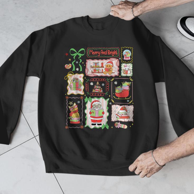Merry And Bright Christmas Gingerbread Santa Book Teacher Men Graphic Sweatshirt, funny design Merry And Bright Christmas Gingerbread Santa Book Teacher Men Graphic Sweatshirt, funny design