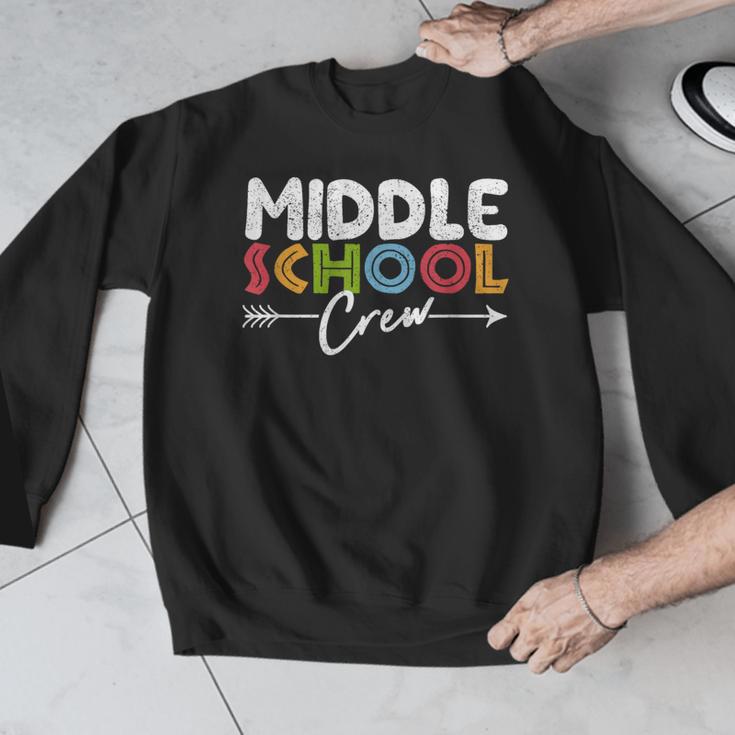 Middle School Crew Retro Teacher Student Vintage Men Graphic Sweatshirt, funny design