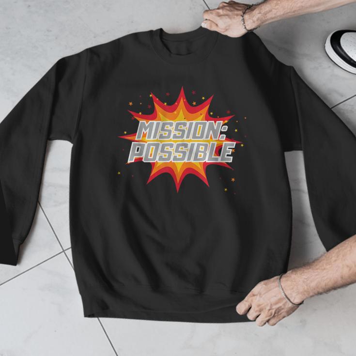 Mission Possible Motivational Inspirational School Teacher Men Graphic Sweatshirt, funny design Mission Possible Motivational Inspirational School Teacher Men Graphic Sweatshirt, funny design
