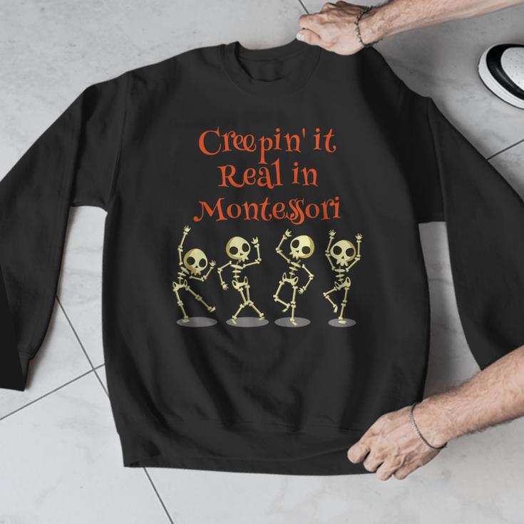 Montessori Creepin' It Real HALLOWEEN School Teacher Shirt Men Graphic Sweatshirt, funny design
