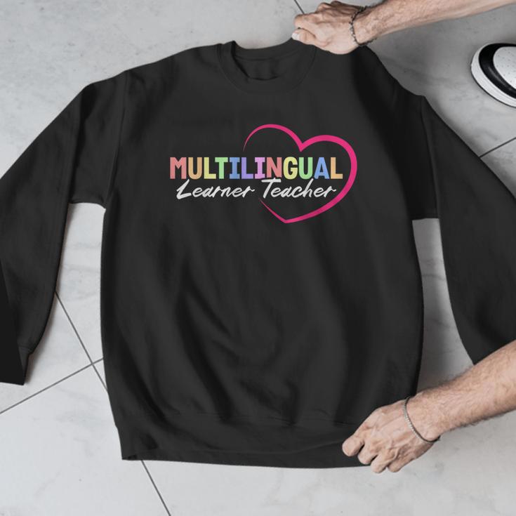 Multilingual Learner Teacher Heart Men Graphic Sweatshirt, funny design Multilingual Learner Teacher Heart Men Graphic Sweatshirt, funny design