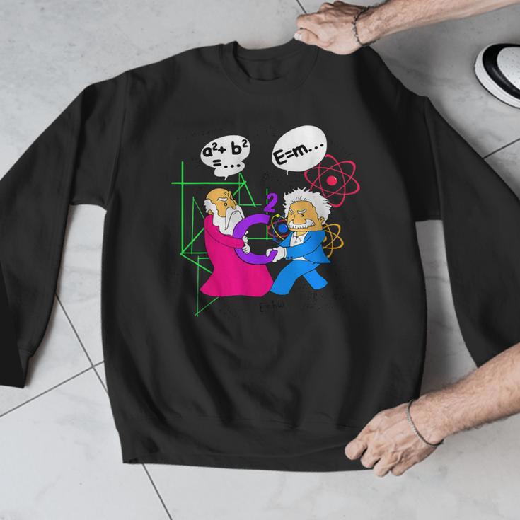 Nerdy Pythagoras Fighting Over C Squared Math Teacher Men Graphic Sweatshirt, funny design