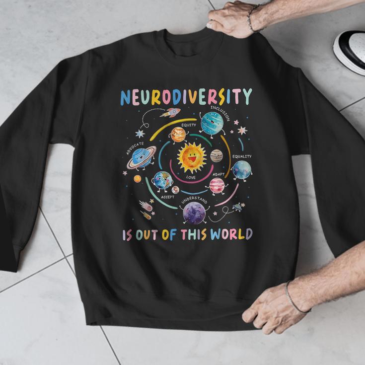 Neurodiversity Is Out Of This World Space Autism Teacher Men Graphic Sweatshirt, funny design