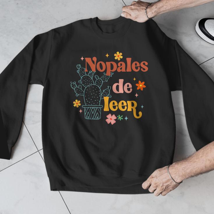 Nopales De Leer Spanish Teacher Maestra Cactus Bilingual Men Graphic Sweatshirt, funny design Nopales De Leer Spanish Teacher Maestra Cactus Bilingual Men Graphic Sweatshirt, funny design