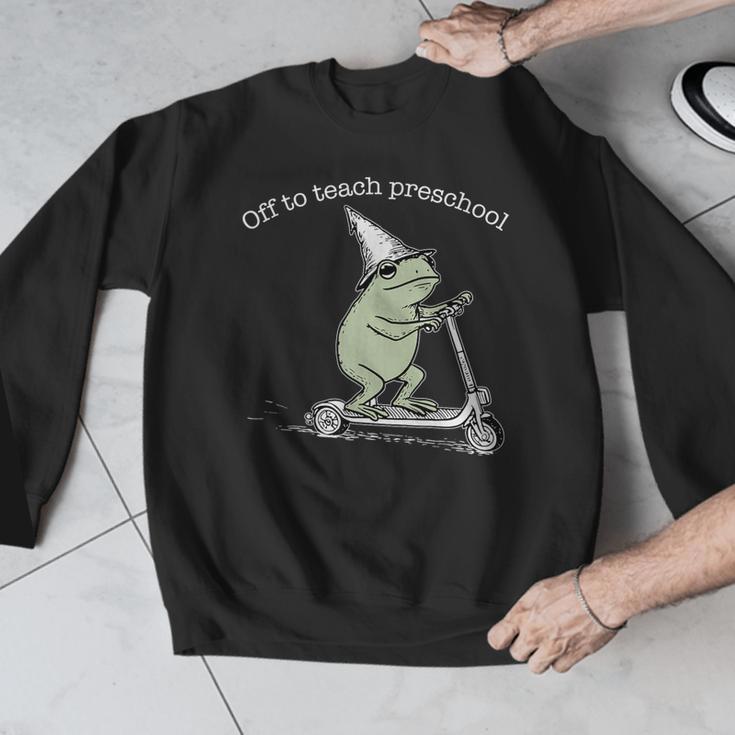 Off To Teach Preschool Pre-K Teacher Back To School Frog Men Graphic Sweatshirt, funny design Off To Teach Preschool Pre-K Teacher Back To School Frog Men Graphic Sweatshirt, funny design