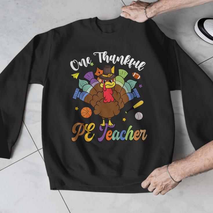 One Thankful PE Teacher Turkey Thanksgiving -Adults & Kids Classic Fit Polyester 100 Short Sleeve Men Graphic Sweatshirt, Pe Teacher Gifts, funny design One Thankful PE Teacher Turkey Thanksgiving -Adults & Kids Classic Fit Polyester 100 Short Sleeve Men Graphic Sweatshirt, Pe Teacher Gifts, funny design