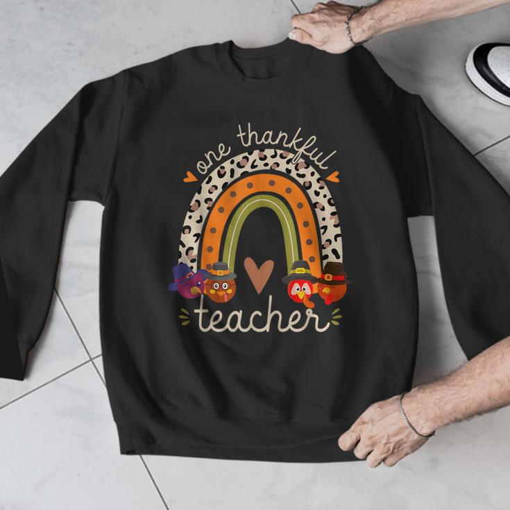 One Thankful Teacher Thanksgiving Turkey Rainbow Fall Men Graphic Sweatshirt, funny design One Thankful Teacher Thanksgiving Turkey Rainbow Fall Men Graphic Sweatshirt, funny design