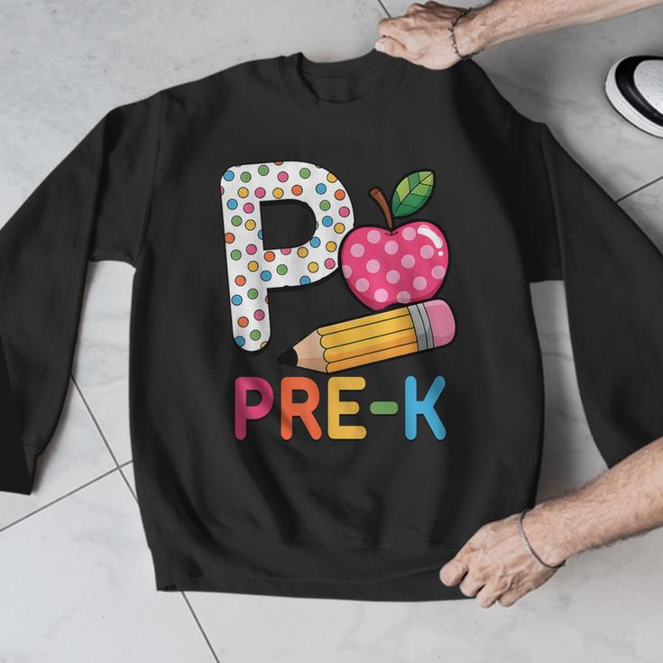 P Is For Pre K Teacher Student Pencil Apple Back To School Men Graphic Sweatshirt, funny design P Is For Pre K Teacher Student Pencil Apple Back To School Men Graphic Sweatshirt, funny design