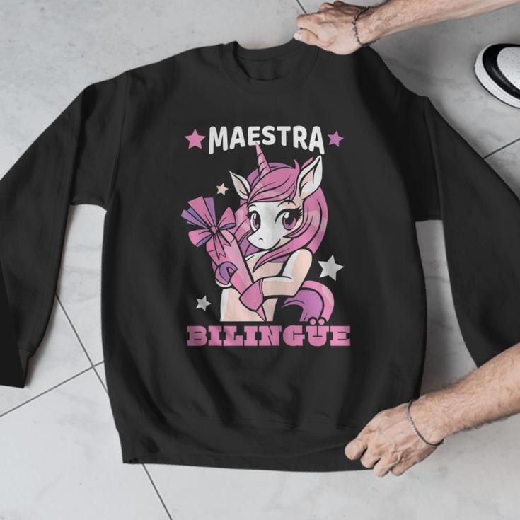 Pink Unicorn Spanish Teacher Regalos Para Bilingue Teacher Men Graphic Sweatshirt, funny design Pink Unicorn Spanish Teacher Regalos Para Bilingue Teacher Men Graphic Sweatshirt, funny design