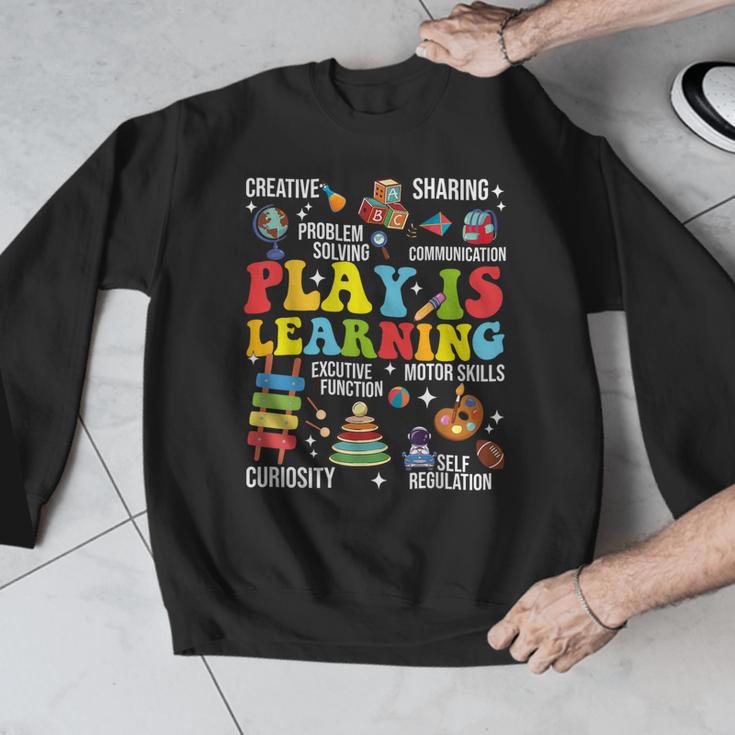 Play Is Learning Kindergarten Preschool Teacher Appreciation Men Graphic Sweatshirt, funny design