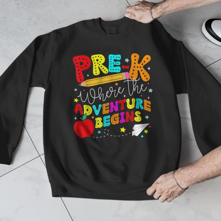 Pre-k Where The Adventure Begins First Day Of Prek Teacher Men Graphic Sweatshirt, funny design Pre-k Where The Adventure Begins First Day Of Prek Teacher Men Graphic Sweatshirt, funny design