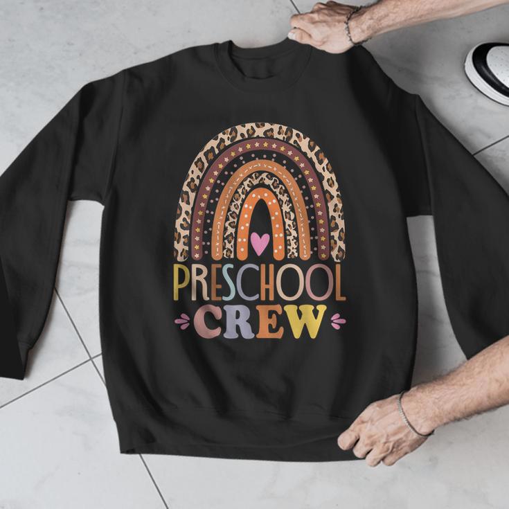 Preschool Crew Cute Leopard Rainbow Back To School Teachers Men Graphic Sweatshirt, funny design Preschool Crew Cute Leopard Rainbow Back To School Teachers Men Graphic Sweatshirt, funny design