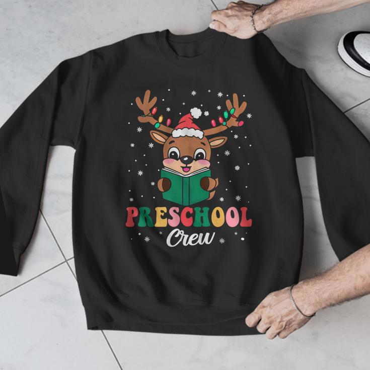 Preschool Crew Xmas Reindeer Teacher Student Christmas Men Graphic Sweatshirt, funny design