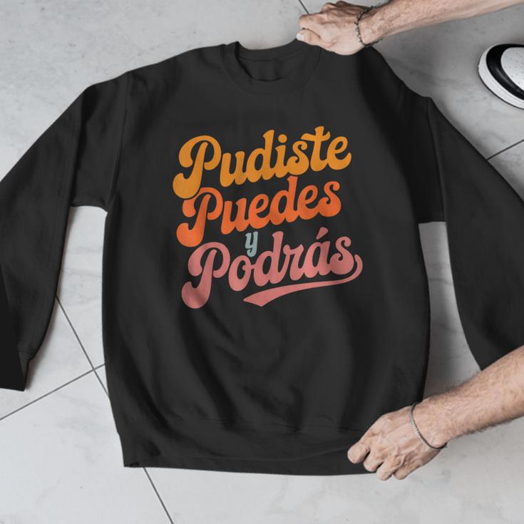 Pudiste Puedes Podras Maestra Spanish Teacher Men Graphic Sweatshirt, funny design