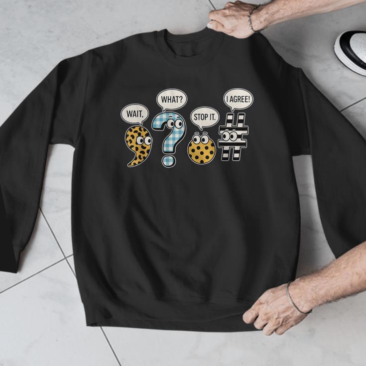Punctuation English Grammar Teacher Back To School Men Graphic Sweatshirt, English Teacher Gifts, funny design