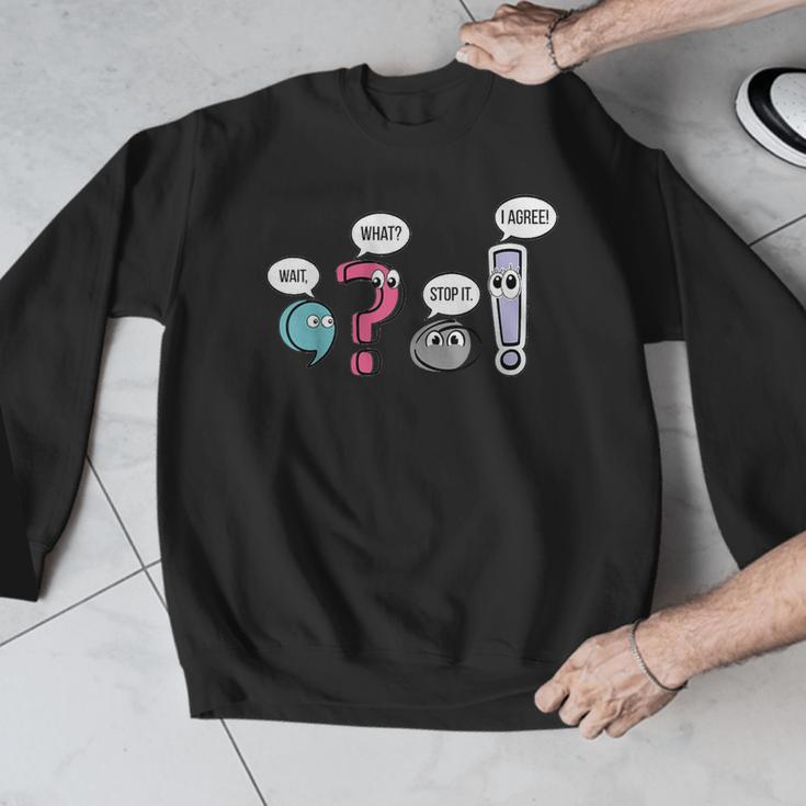 Punctuation English Teacher Wait What Stop It I Agree Men Graphic Sweatshirt, English Teacher Gifts, funny design Punctuation English Teacher Wait What Stop It I Agree Men Graphic Sweatshirt, English Teacher Gifts, funny design