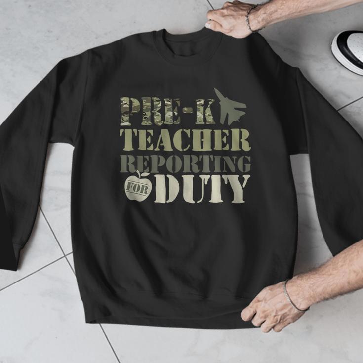 Retro Back To School Women Old Camo Pre-K Teacher Men Graphic Sweatshirt, funny design Retro Back To School Women Old Camo Pre-K Teacher Men Graphic Sweatshirt, funny design