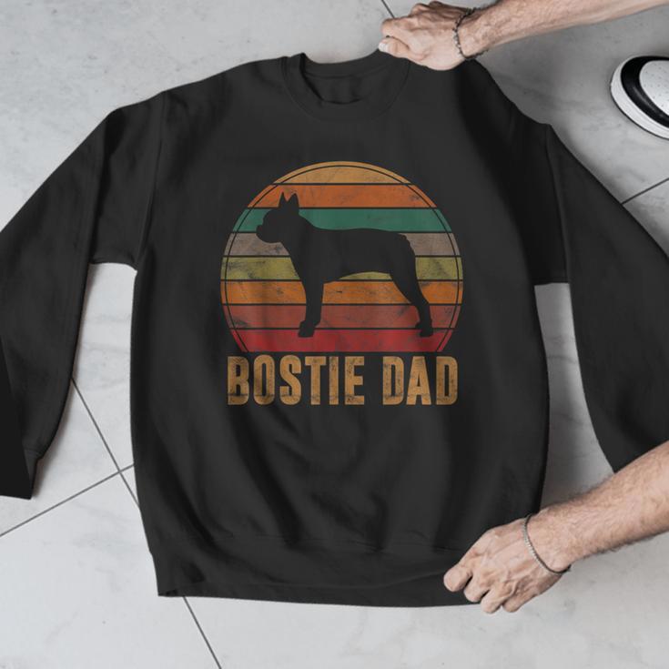 Retro Boston Terrier Dad Dog Owner Pet Bostie Father Men Graphic Sweatshirt, Boston Terrier Dad Gifts, funny design