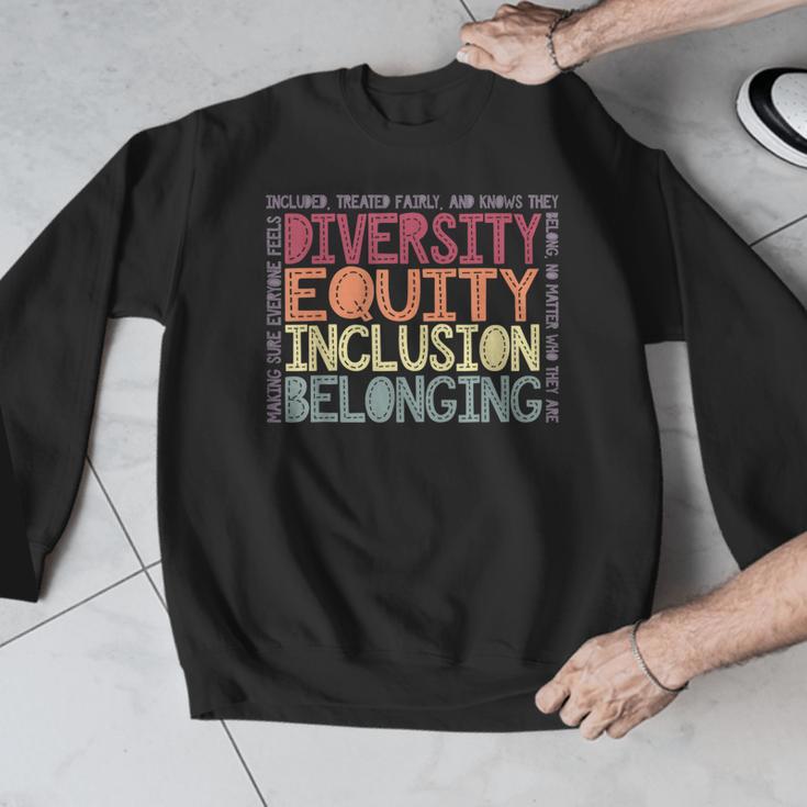 Retro Diversity Equity Inclusion Belonging DEIB Teacher Men Graphic Sweatshirt, funny design Retro Diversity Equity Inclusion Belonging DEIB Teacher Men Graphic Sweatshirt, funny design
