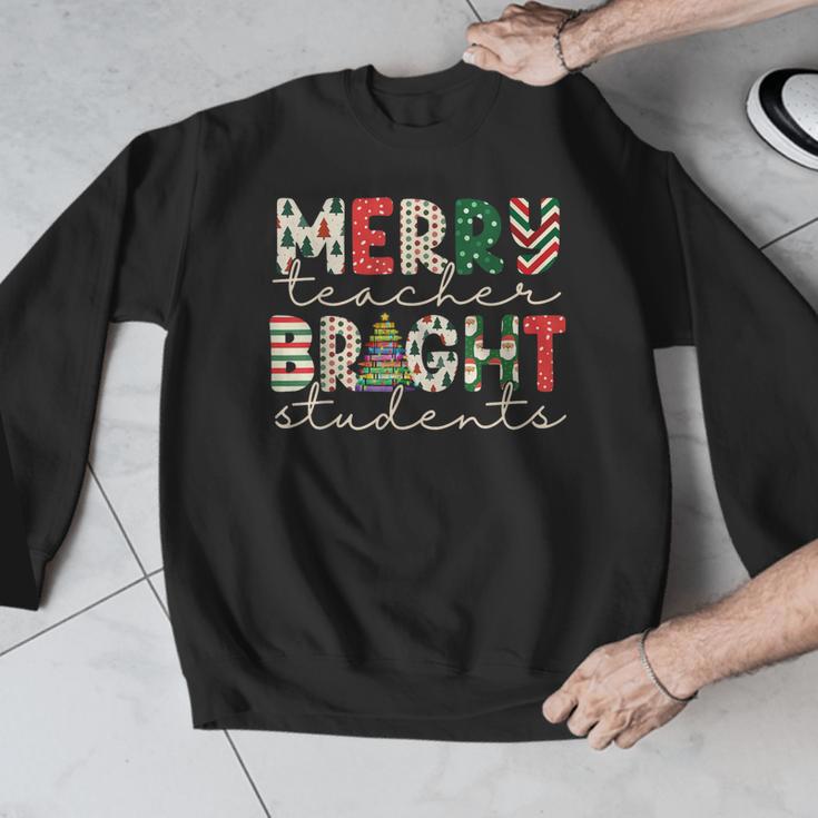 Retro Merry Teacher Bright Students Christmas Teacher Men Graphic Sweatshirt, funny design
