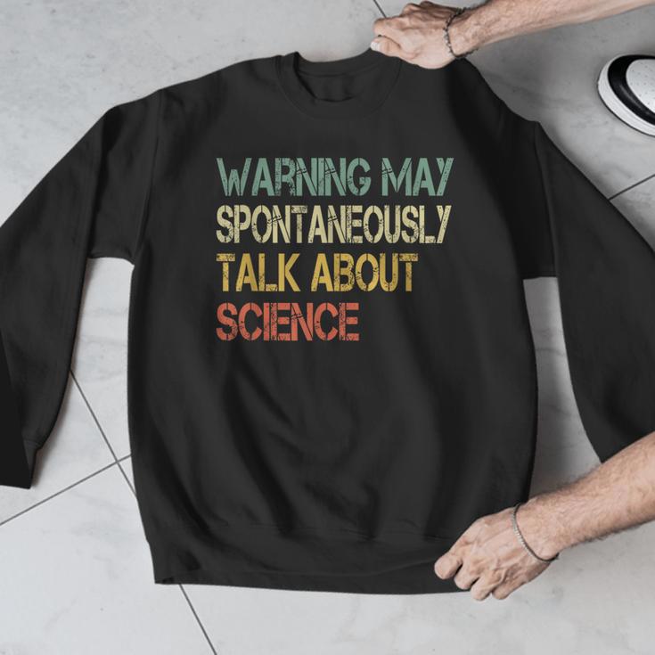 Retro Scientist Warning May Talk About Science Teacher Men Graphic Sweatshirt, Science Teacher Gifts, funny design