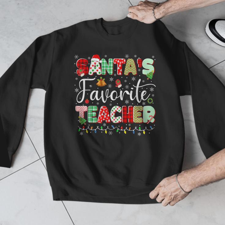 Santas Favorite Teacher Christmas Matching Xmas Men Women Men Graphic Sweatshirt, funny design