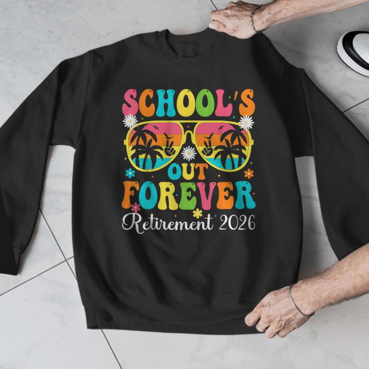 School's Out Forever Retirement 2026 Retro Retired Teacher Men Graphic Sweatshirt, funny design