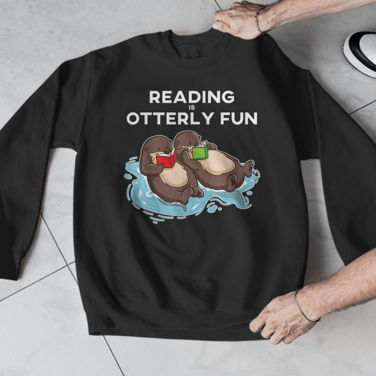 Sea Otter Book Reading Shirt For Bookworm Teachers Men Graphic Sweatshirt, funny design