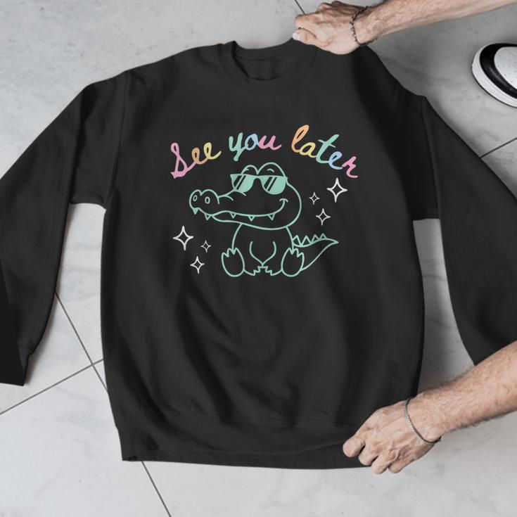 See You Later End Of School Alligator Teacher Appreciation Men Graphic Sweatshirt, funny design