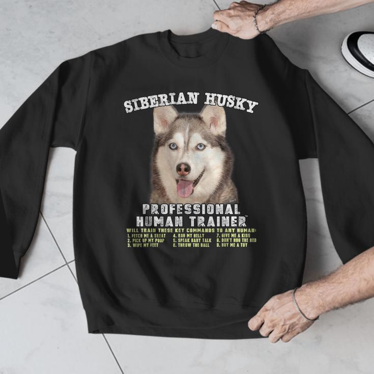 Siberian Husky Professional Human Trainer Men Graphic Sweatshirt, funny design